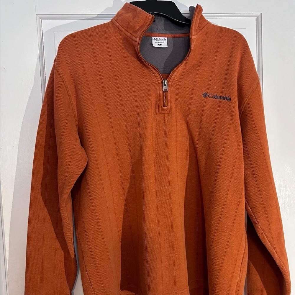 Columbia Burnt Orange Quarter-Zip Fleece Large